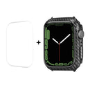 ENKAY HAT PRINCE Carbon Fiber Texture Smart Watch PC Case with PET Screen Protector for Apple Watch Series 9 / 8 / 7 45mm - 1