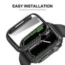 ENKAY HAT PRINCE Carbon Fiber Texture Smart Watch PC Case with PET Screen Protector for Apple Watch Series 9 / 8 / 7 45mm - 4