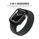 ENKAY HAT PRINCE 9H Tempered Glass Film Electroplating Hard PC Watch Case Cover for Apple Watch Series 9 / 8 / 7 45mm - Black - 2