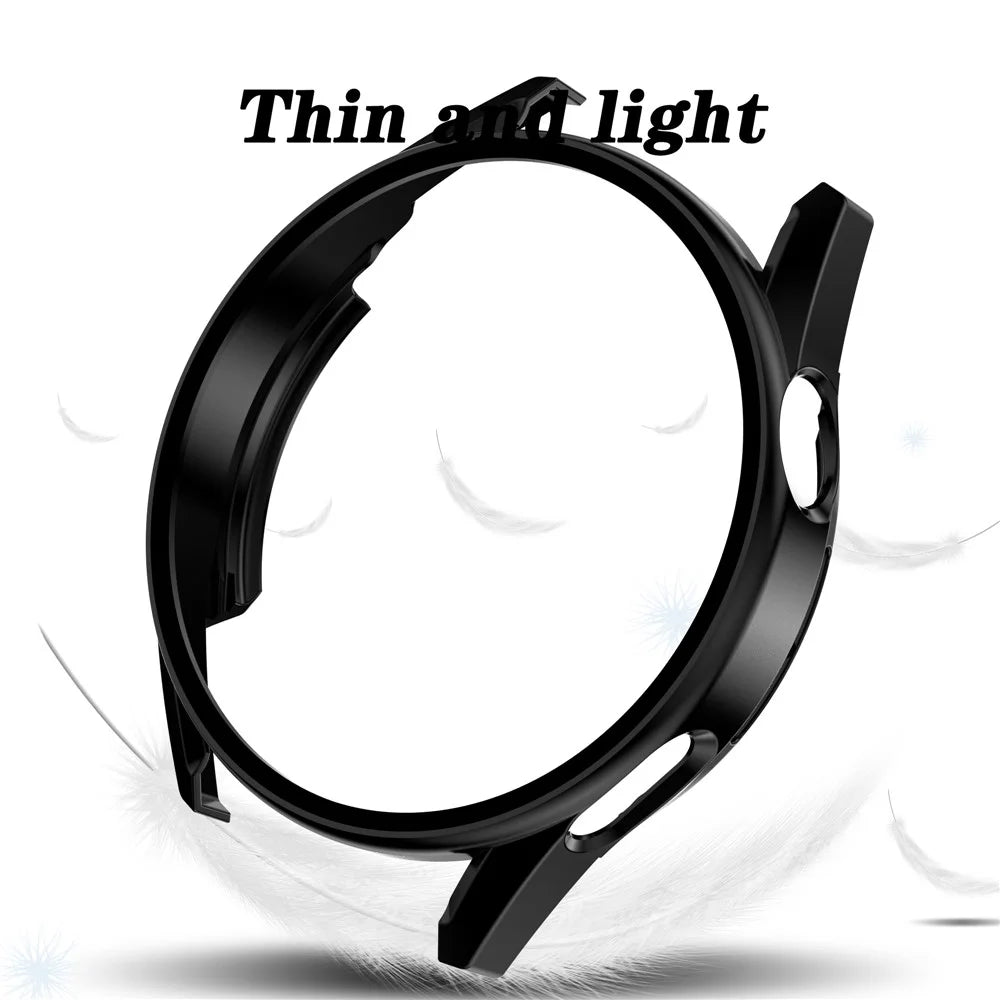 Scratch-proof Electroplating Frosted Watch Case Frame with Tempered Glass Screen Protective Film for Huawei Watch GT 3 46mm - Black - 2