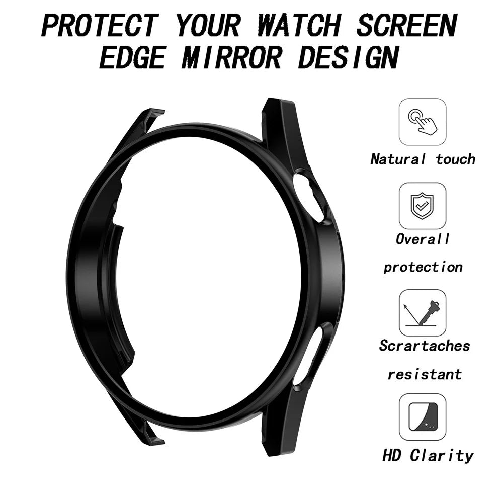 Scratch-proof Electroplating Frosted Watch Case Frame with Tempered Glass Screen Protective Film for Huawei Watch GT 3 46mm - Black - 4