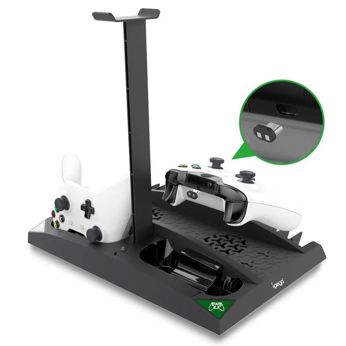 IPEGA PG-XB007 6 in 1 Multi-function Vertical Charging Dock for Xbox One Game Controller Charging Station with Headset Stand/Cooling Fan - 2