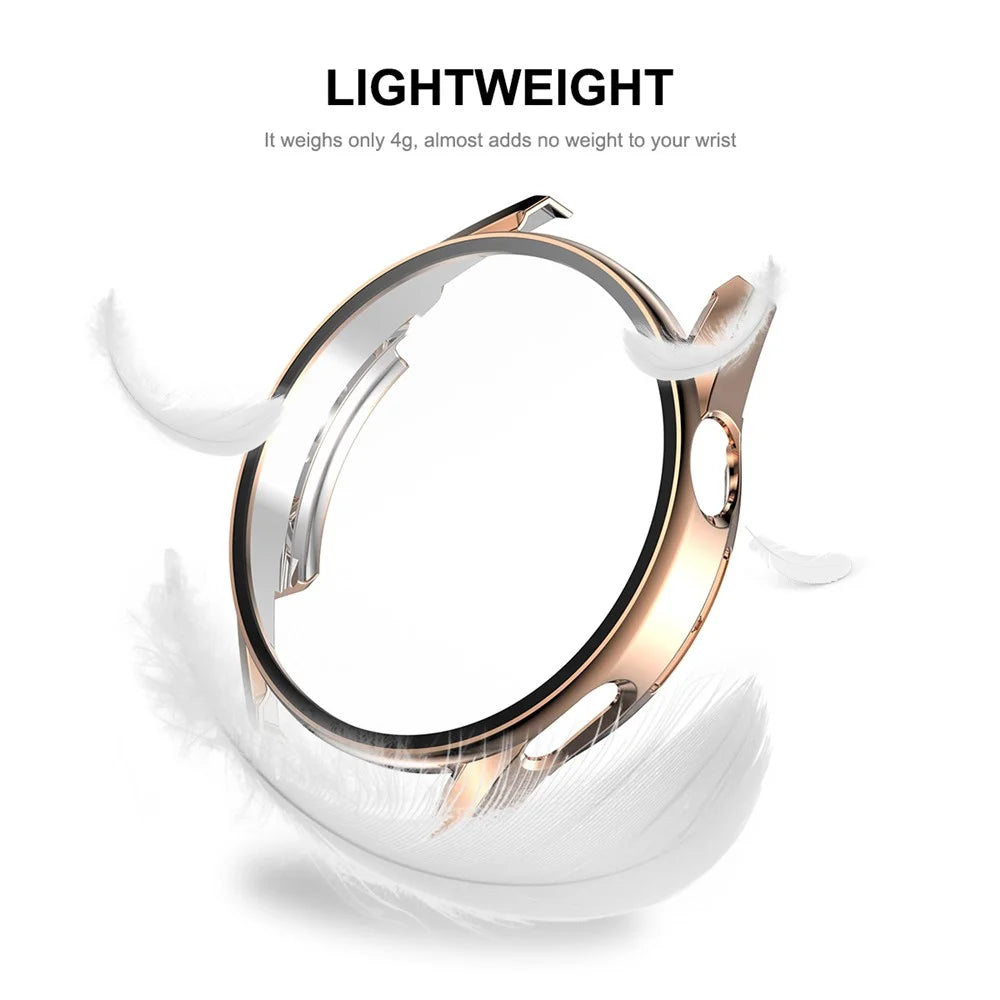 ENKAY HAT PRINCE for Huawei Watch GT 3 42mm 9H Tempered Glass Screen Protector Precise Cutout Electroplating Hard PC Watch Cover Case - Rose Gold - 6