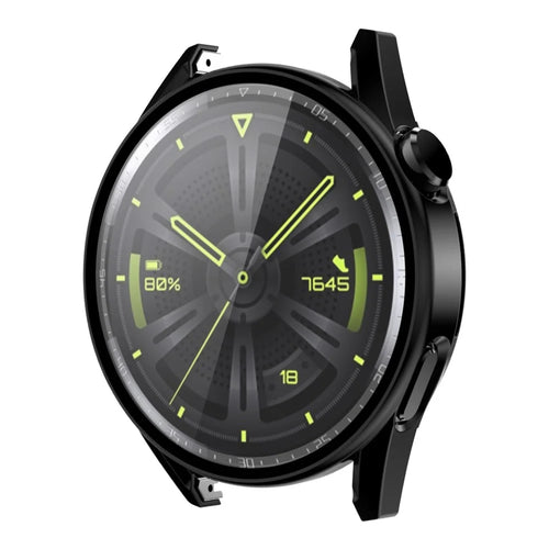 ENKAY HAT PRINCE for Huawei Watch GT 3 46mm 9H Tempered Glass Screen Protector Matte Rubberized Hard PC Watch Case - Black - 1