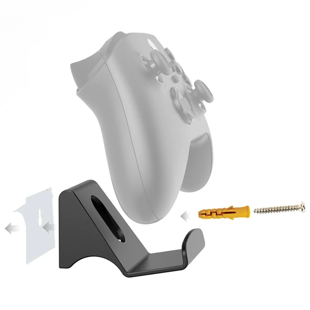 DOBE TY-18167 Universal Wall Mounted Controller Hook Folding Headset Holder Gamepad Stand for PS5/PS4/Nintendo Switch/Xbox Controller - 1
