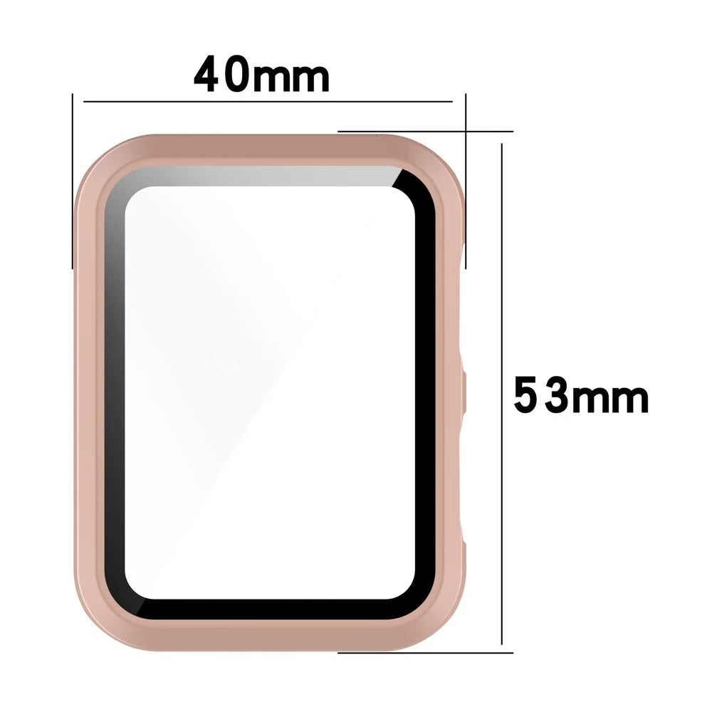 For Huawei Watch D All-around Hard PC Protective Case with Built-in Tempered Glass Screen Protector - Pink - 6