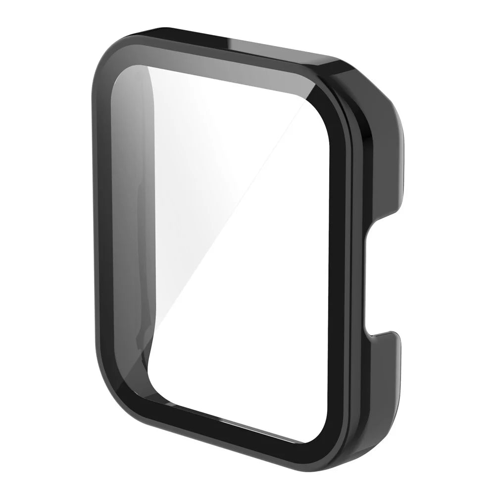 For Xiaomi Redmi Watch 2 Lite Anti-drop Hard PC Protective Case with Built-in Tempered Glass Screen Protector - Black - 6