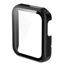For Xiaomi Mi Watch Lite/Redmi Watch Well-protected Hard PC Protective Case with Built-in Tempered Glass Screen Protector - Black - 6