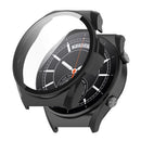 For Xiaomi Watch S1 Hard PC Anti-drop Protective Case with Built-in Anti-scratch Tempered Glass Screen Protector - Black - 1