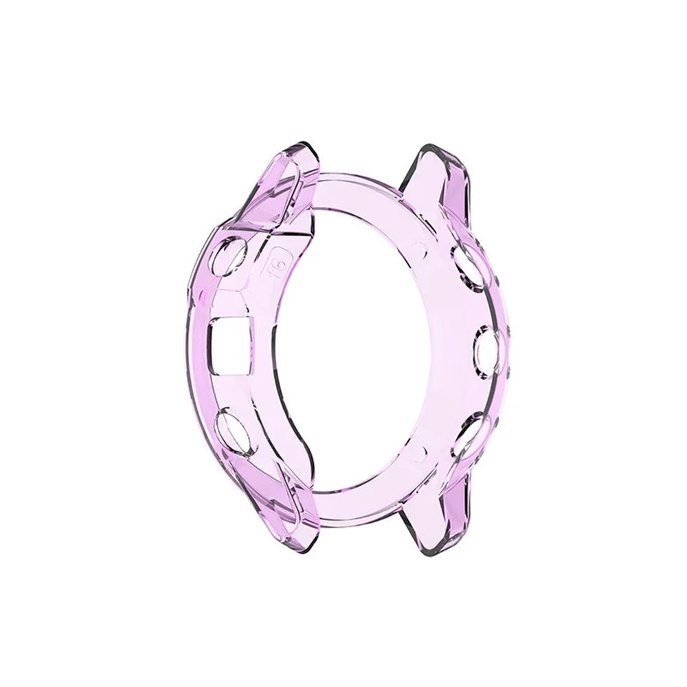 For Garmin Enduro Clear Full Coverage TPU Watch Case Protective Cover - Transparent Purple - 1