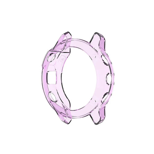 For Garmin Enduro Clear Full Coverage TPU Watch Case Protective Cover - Transparent Purple - 1