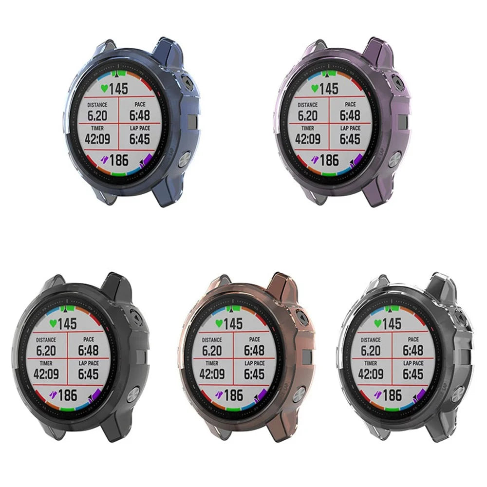 For Garmin Enduro Clear Full Coverage TPU Watch Case Protective Cover - Transparent Purple - 4