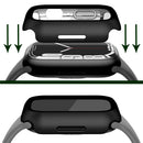 Matte PC Watch Case for Apple Watch Series 9 / 8 / 7 41mm Electroplating Watch Cover Protector with Tempered Glass Screen Protector - Black - 4