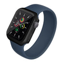 For Apple Watch Series 9 / 8 / 7 45mm Electroplating Matte Hard PC Watch Case Cover with Tempered Glass Screen Protector - Black - 2