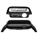 For Apple Watch Series 9 / 8 / 7 45mm Electroplating Matte Hard PC Watch Case Cover with Tempered Glass Screen Protector - Black - 3