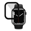 For Apple Watch Series 9 / 8 / 7 45mm Electroplating Matte Hard PC Watch Case Cover with Tempered Glass Screen Protector - Black - 5