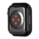 For Apple Watch Series 9 / 8 / 7 45mm Electroplating Matte Hard PC Watch Case Cover with Tempered Glass Screen Protector - Black - 7