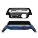 Electroplating PC Watch Case for Apple Watch Series 9 / 8 / 7 41mm Anti-fall Watch Cover with Tempered Glass Screen Protector - Black - 2