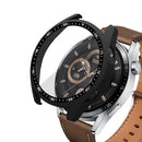 For Huawei Watch GT 3 46mm Shockproof Hard PC Frame Protective Shell with Anti-Scratch HD Tempered Glass Screen Protector - Black - 1