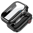 For Apple Watch Series 9 / 8 / 7 45mm Tempered Glass Film Full Protection Watch Case Hard PC Cover - Black - 1