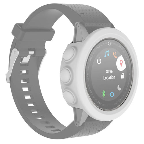 For Garmin Fenix 5X / 5X Plus Soft Silicone Watch Case Anti-Scratch Protective Cover Frame - White - 1