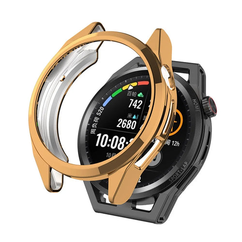 For Huawei Watch GT Runner Electroplated TPU Watch Protective Half Cover Case - Rose Gold - 1