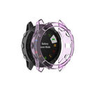 For Garmin Fenix 6X/6X Pro Transparent TPU Anti-aging Anti-drop Smart Watch Protective Frame Case - Purple - 1