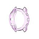For Garmin Fenix 6X/6X Pro Transparent TPU Anti-aging Anti-drop Smart Watch Protective Frame Case - Purple - 3