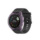 For Garmin Fenix 6X/6X Pro Transparent TPU Anti-aging Anti-drop Smart Watch Protective Frame Case - Purple - 6