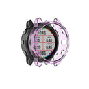 For Garmin Fenix 6S/6S Pro Transparent TPU Anti-aging Smart Watch Frame Protective Case - Purple - 1