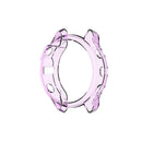 For Garmin Fenix 6S/6S Pro Transparent TPU Anti-aging Smart Watch Frame Protective Case - Purple - 3