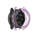 For Garmin Fenix 6/6 Pro Transparent TPU Anti-drop Watch Frame Protective Case - Purple - 1
