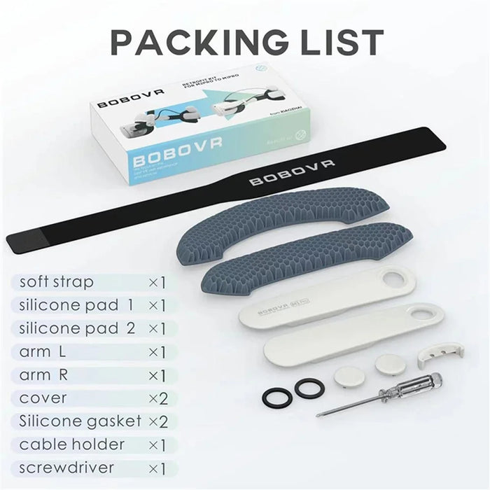 BOBOVR for M2 Pro Convert to M1 Pro Retrofit Kit Strap Silicone Pad Gasket Conversion Accessories Set - 3