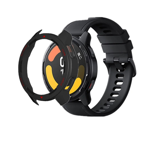 For Xiaomi Watch Color 2 Dual Color Design Anti-Fall PC Watch Protective Case Cover - Black/Red - 1