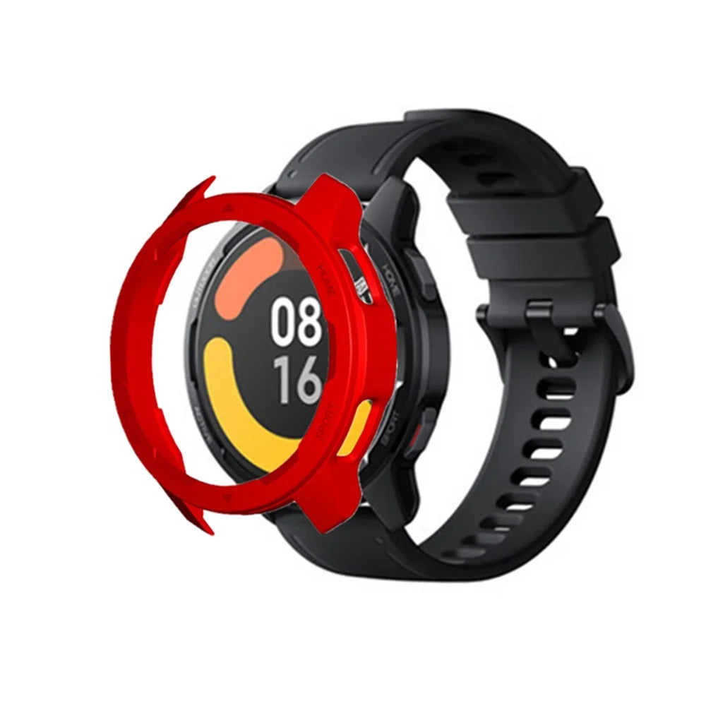 For Xiaomi Watch Color 2 Hard PC Anti-drop Smart Watch Protective Frame Case - Red - 1