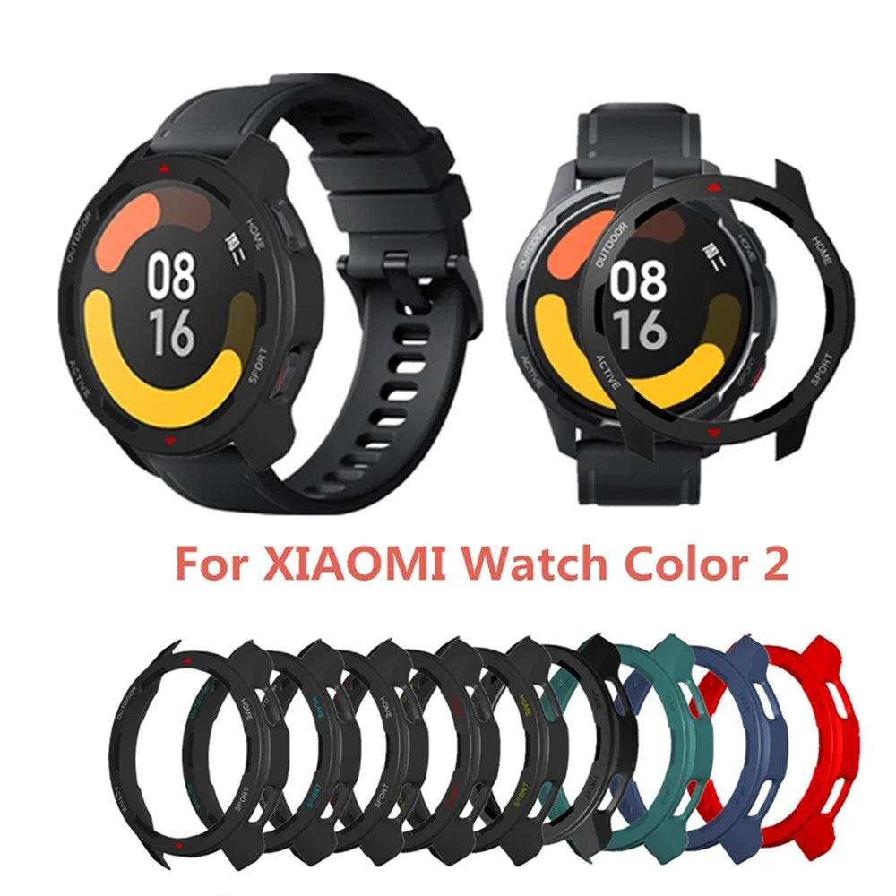 For Xiaomi Watch Color 2 Hard PC Anti-drop Smart Watch Protective Frame Case - Red - 7