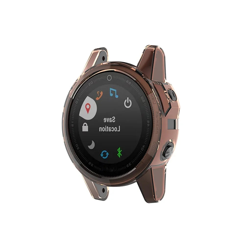 For Garmin Fenix 5S/5S Plus Transparent Watch Case Full Coverage Flexible TPU Protective Cover - Transparent Pink - 6