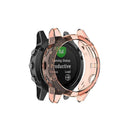 Transparent Watch Case for Garmin Fenix 5/5 Plus Full Coverage Soft TPU Protective Cover - Transparent Pink - 1