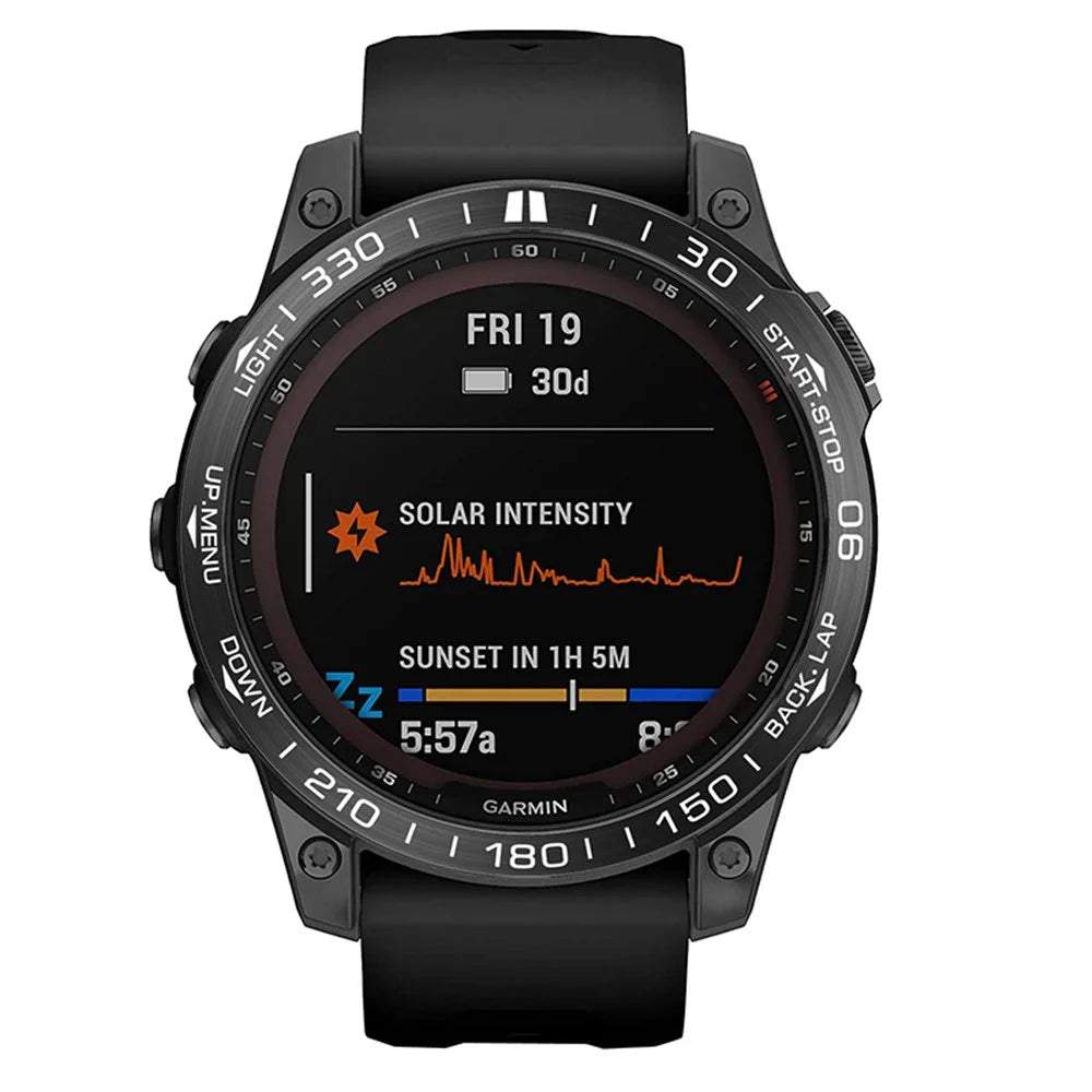 For Garmin Fenix 7 Sporty Scale Design Stainless Steel Watch Bezel Protective Ring - Black/White - 3