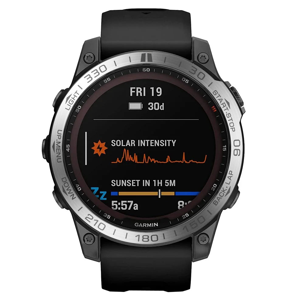 For Garmin Fenix 7 Scale Design Stainless Steel Sporty Smart Watch Bezel Protective Decor Ring - Silver/Grey - 3