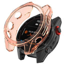 For Garmin Fenix 7S/7S Solar/7S Sapphire Solar Transparent Watch Case Frame Anti-scratch Protective Cover - Transparent Pink - 1