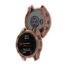 For Garmin Fenix 7S/7S Solar/7S Sapphire Solar Transparent Watch Case Frame Anti-scratch Protective Cover - Transparent Pink - 7