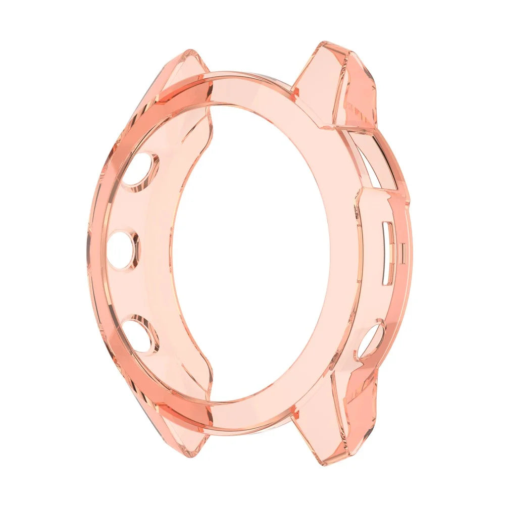 For Garmin Epix Hollow Out Transparent Durable TPU Watch Case Protective Cover - Transparent Pink - 3
