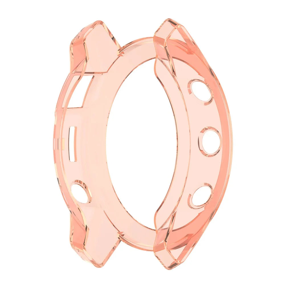 For Garmin Epix Hollow Out Transparent Durable TPU Watch Case Protective Cover - Transparent Pink - 4