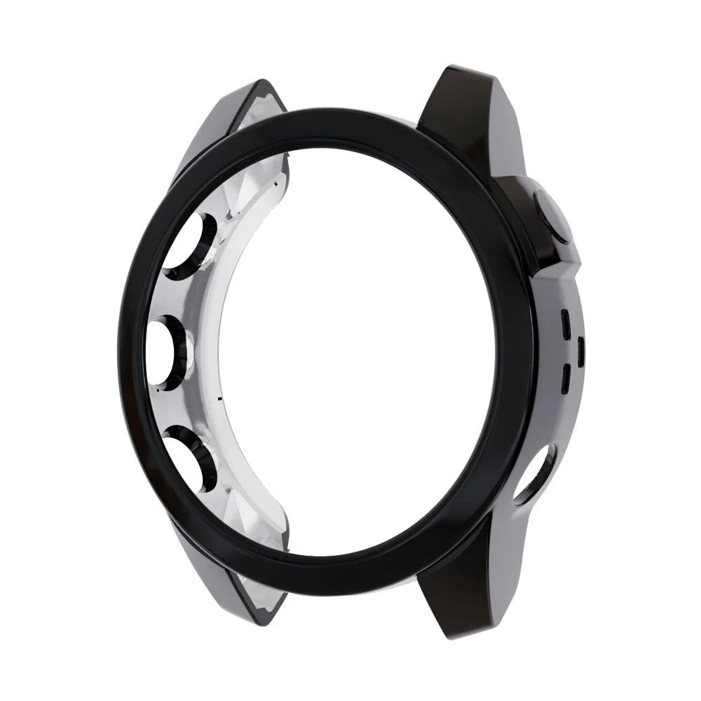 For Garmin Fenix 7/7 Solar/7 Sapphire Solar Quick Release Watch Case Sports Watch TPU Case Protector with Electroplating - Black - 1