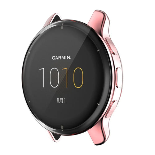 For Garmin Venu 2 Plus Full Coverage 43mm TPU Smart Watch Protective Frame Case - Pink - 1
