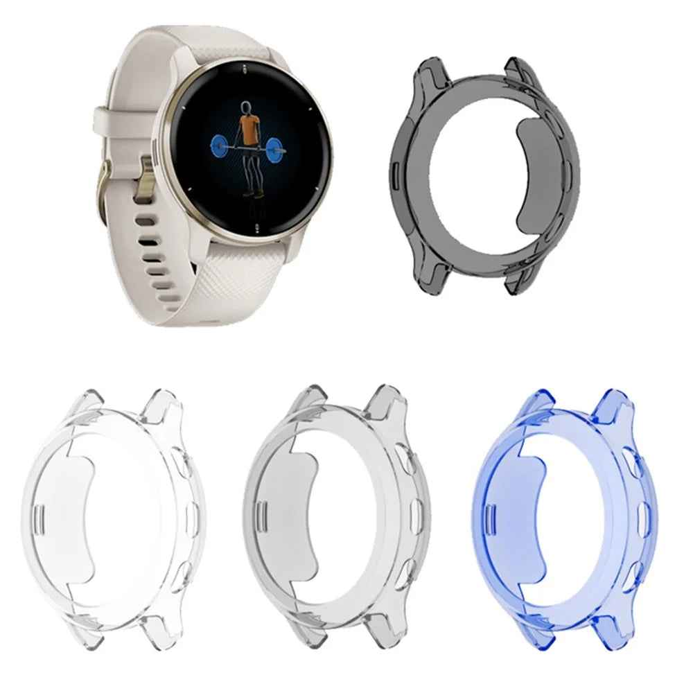 For Garmin Venu2 Plus Quick Release Watch Case Soft TPU Anti-fall Sports Watch Protector - Transparent Grey - 4