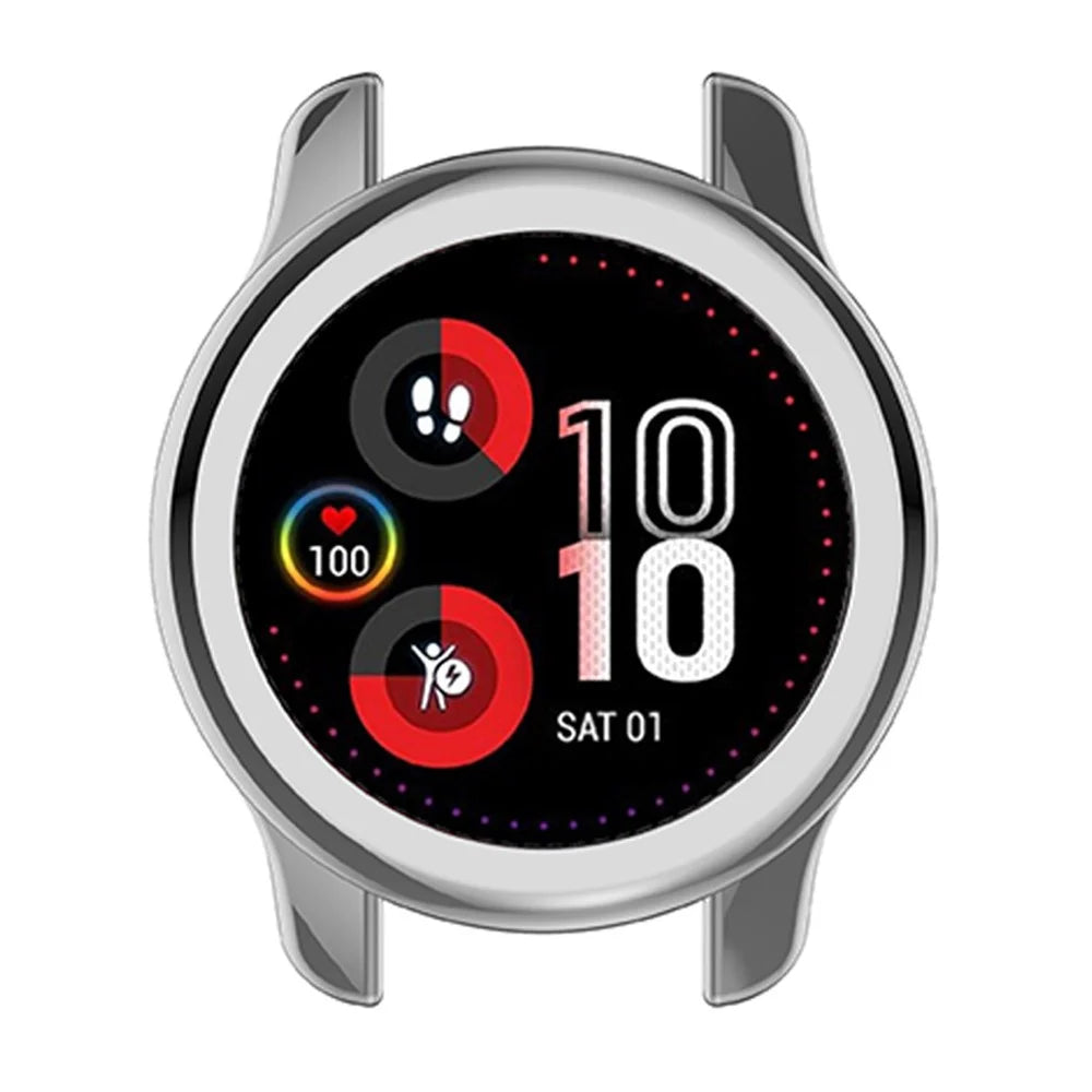 For Garmin Venu2 Plus TPU Smart Watch Half Cover Stylish Electroplating Protective Case - Silver - 3