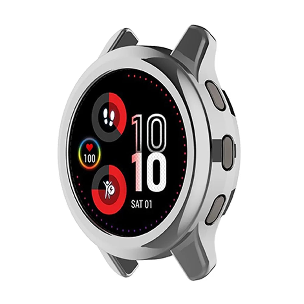 For Garmin Venu2 Plus TPU Smart Watch Half Cover Stylish Electroplating Protective Case - Silver - 6