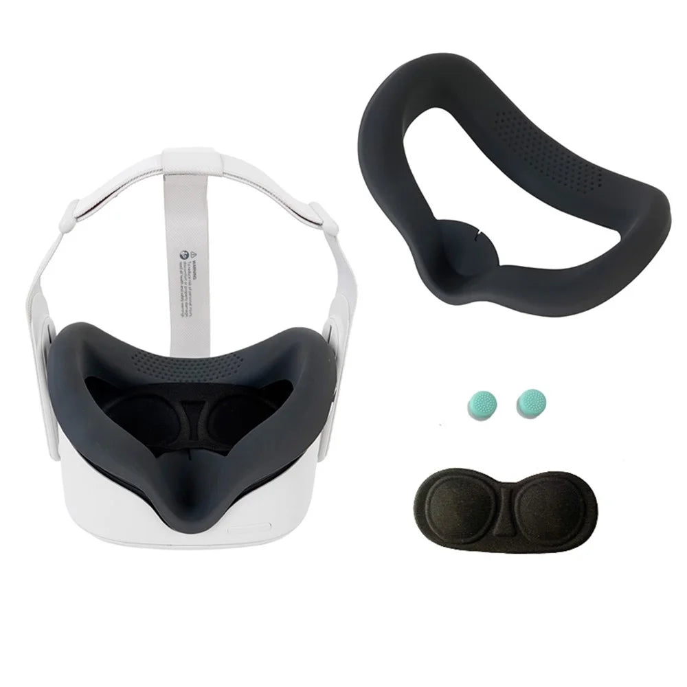 For Oculus Quest 2 VR Anti-scratch Dust-proof Protector Case Lens Cover Cap Sleeve - Grey - 1